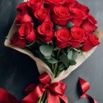 Beautiful red roses in a bouquet